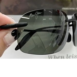 Maui Jim LIGHTHOUSE Polarized Rimless Translucent Smoke Grey Sunglasses With Box